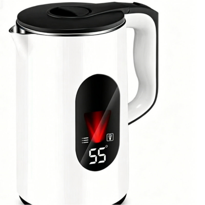 Bouilloire électrique de grande capacité de 3 L, qui fait bouillir l'eau rapidement et la maintient à une température constante, avec un corps anti-brûlure avec fonction d'arrêt automatique, un article ménager essentiel.