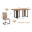Table de salle à manger en bois MDF texturé "x 36" avec 4 chaises en tissu brun, pieds en C noir, idéal pour la cuisine et la salle à manger