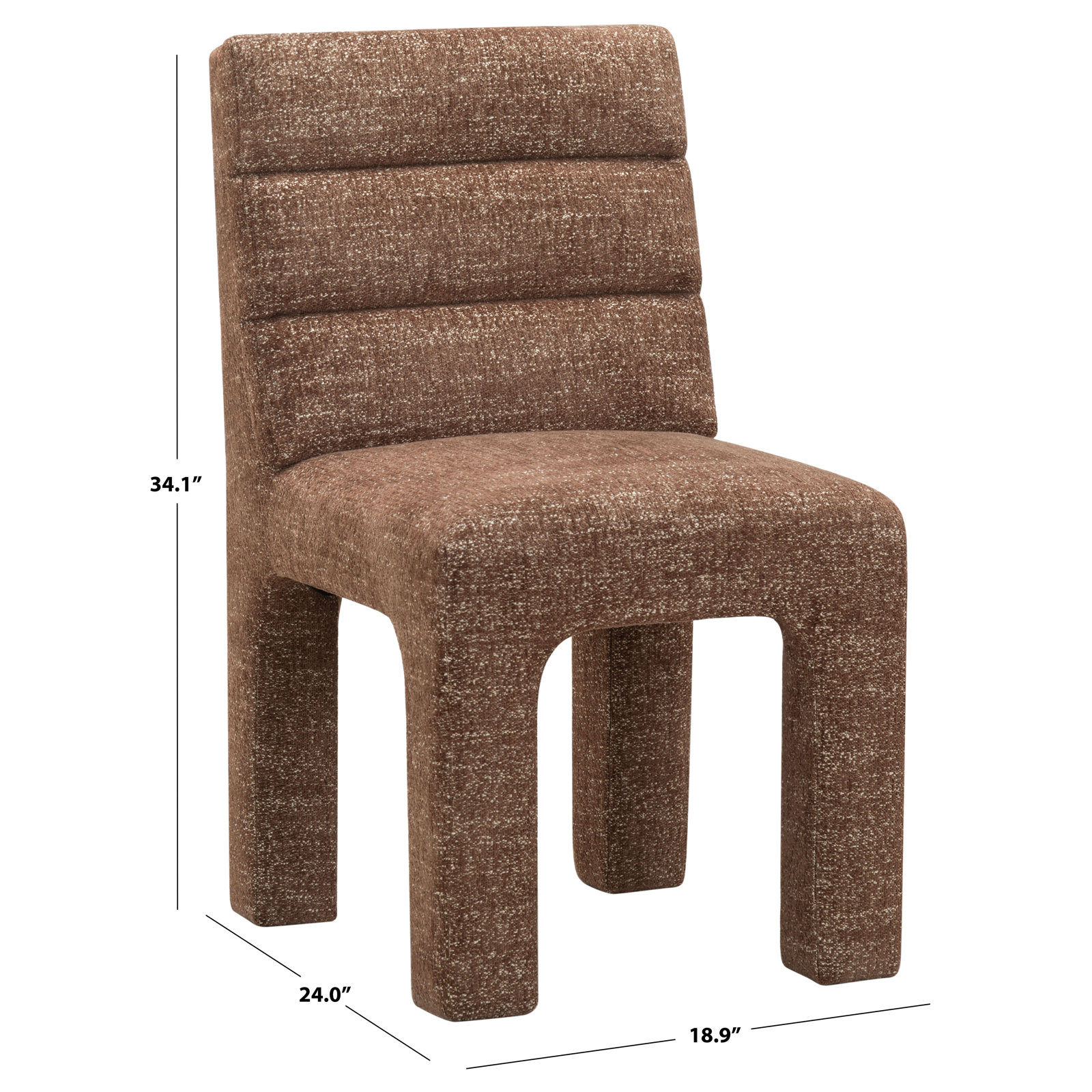 Shepha Tufted Side Chair, Dark Brown Chenille