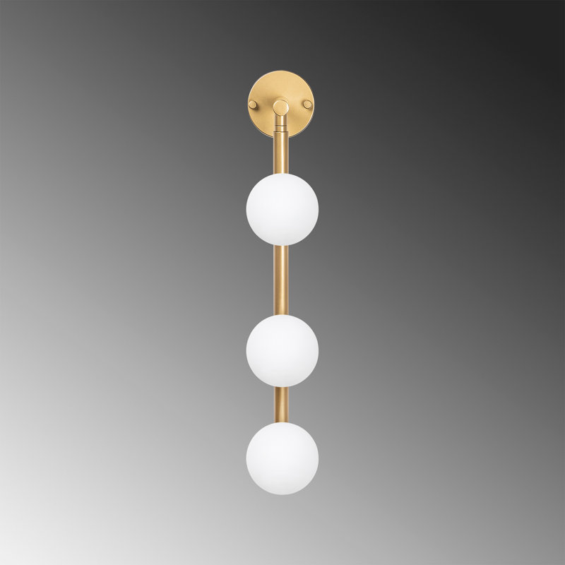 Elegant Bohemian Wall Lamp, Gold Finish, 23.6 x 9.8 inches | Durable Metal Body with Glass Cap, 2.4-inch Base Plate, 59-inch Height | Max 3 x G9 Socket (Bulb Not Included) | Perfect for Glam & Scandinavian Decor