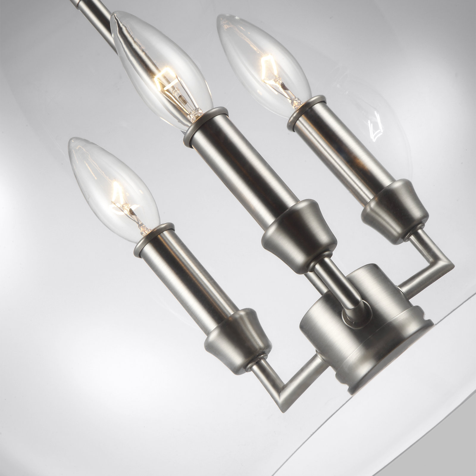 Vermilion Dimmable 3-Light Pendant, Satin Nickel