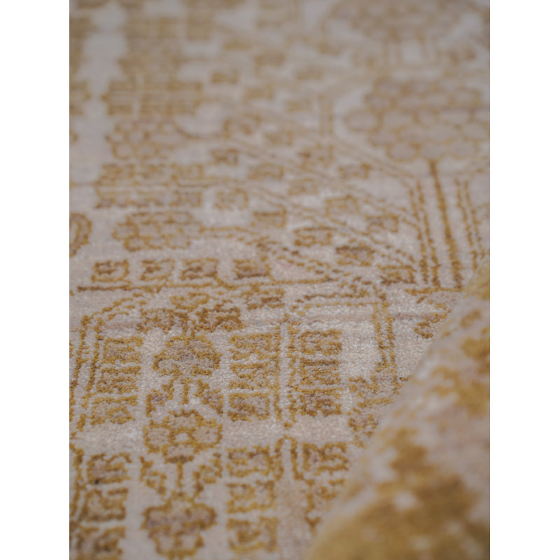Tapis d'intérieur brun clair en laine noué à la main, Rectangle 6 pi x 9 pi