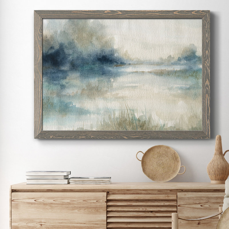 Still Still Waters II - Cadre photo, reproduction d'art sur papier, H 31 po x l 44 po x P 1 po, gris
