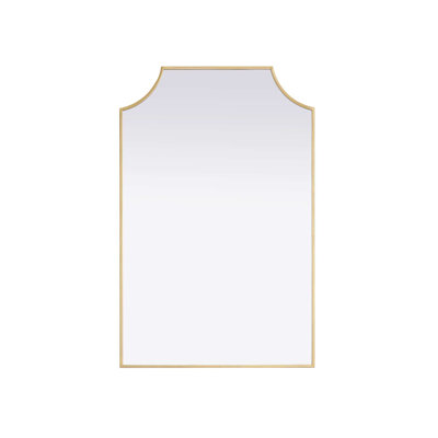 Notched Metal Mirror 27x42 inch in Brass