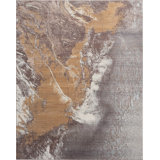 Kilanemos Abstract Area Rug in Beige/Gold