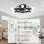 Ventilateur de plafond moderne noir mat à six lumières de 20 po Berwyck, moteur réversible à 3 vitesses et faible bruit