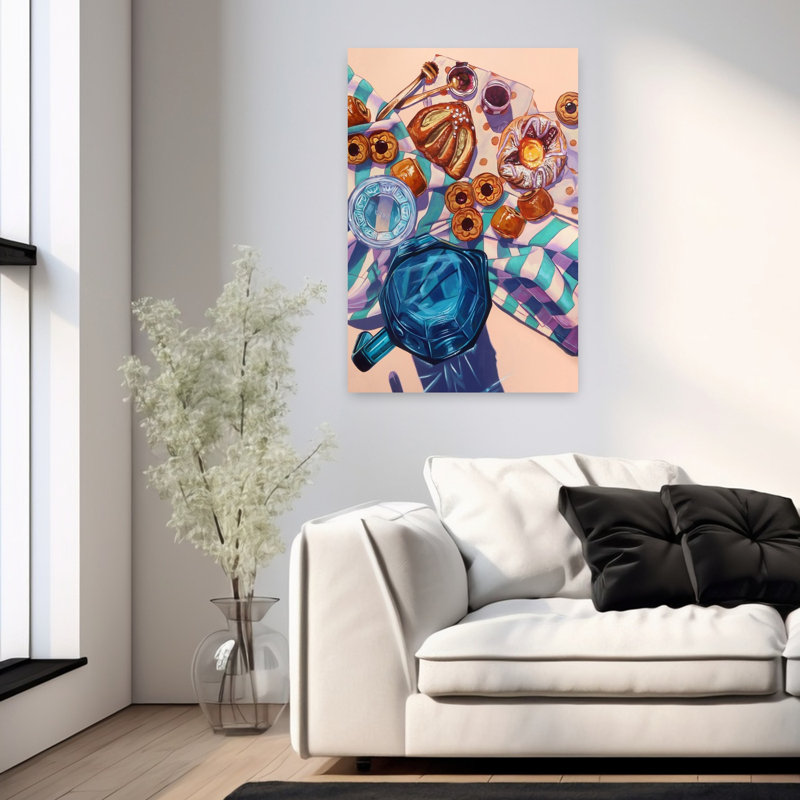 Art contemporain abstrait ensoleillé, H 36 po x l 24 po
