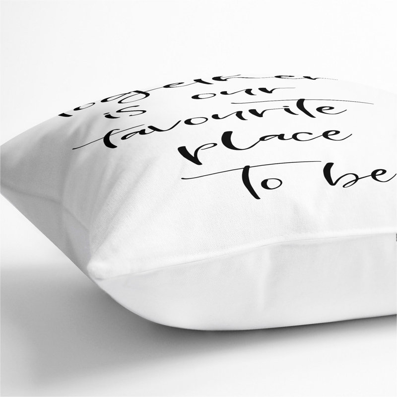 Together Is Our Favourite Place Scatter Cushion, White, 40cm H x 40cm W x 15cm D