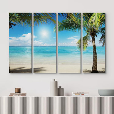 Coastal Beach Tropical Blue Waters 4 pièces