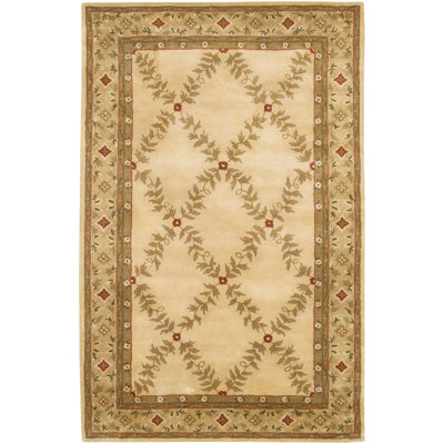 Tapis oriental brun / brun clair en laine touffeté à la main