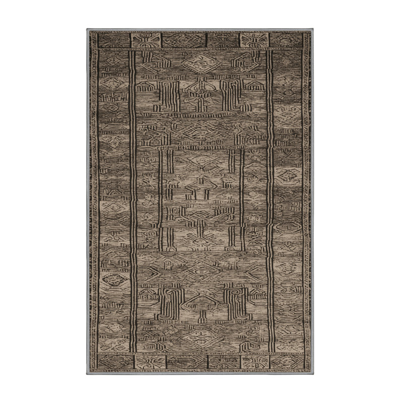  Tapis hawaïen lavable Petroglyphs, Rectangulaire 2 pi x 3 pi