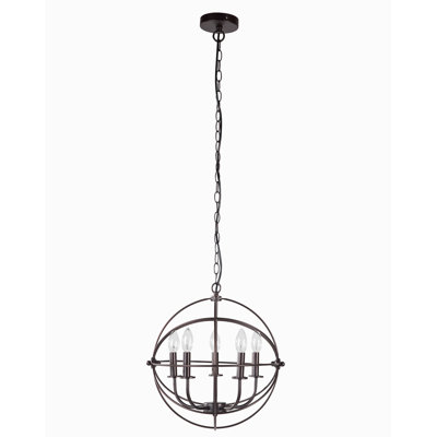 Kanisha 5 - Light Dimmable Globe Chandelier