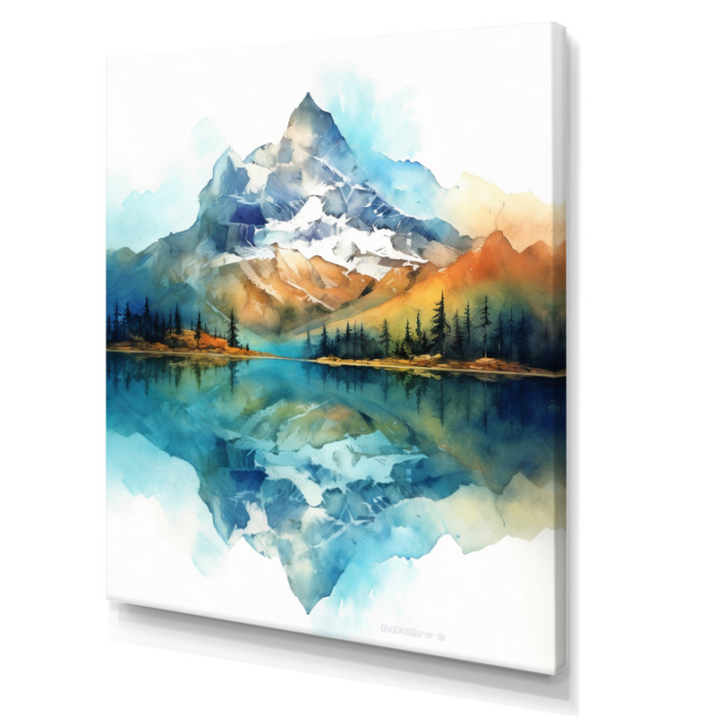 «Calming Mountain Riverside III - Landscape Mountains», reproduction sur toile, H 44 po x l 34 po x P 1,5 po, Toile tendue