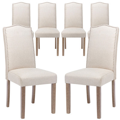 Tishena Tufted Linen Side Chair Dining Chair by Red Barrel Studio