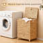 Panier à linge en osier naturel, pliable et tissé à la main, avec couvercle-1883908902-1883908901