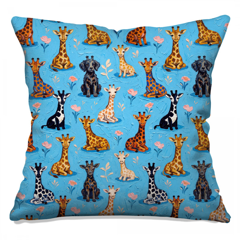 Coussin Girafe, 14 x 14 inches
