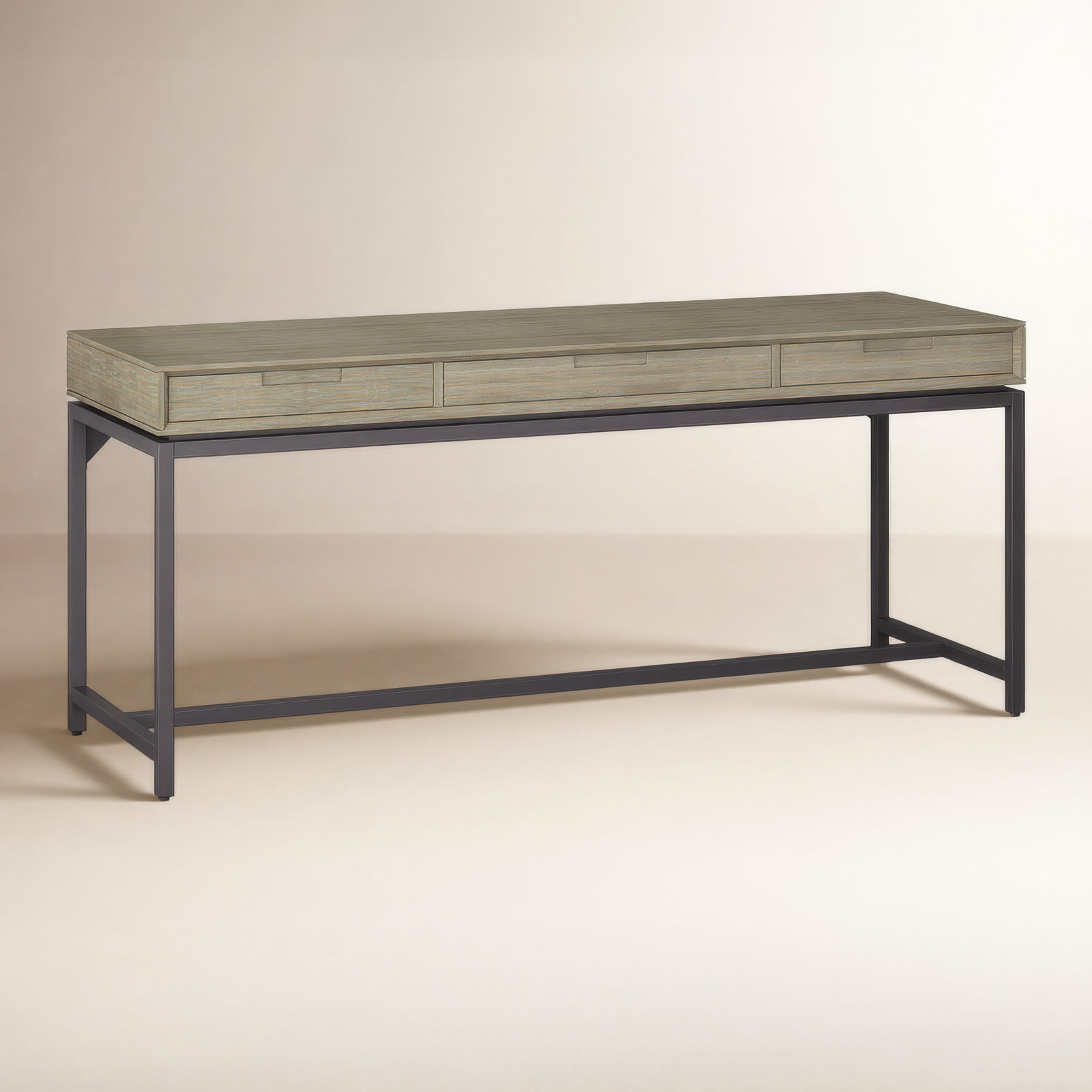 Lars Writing Desk, 31.50" H x 72" W x 24" D, Distressed Grey/Black