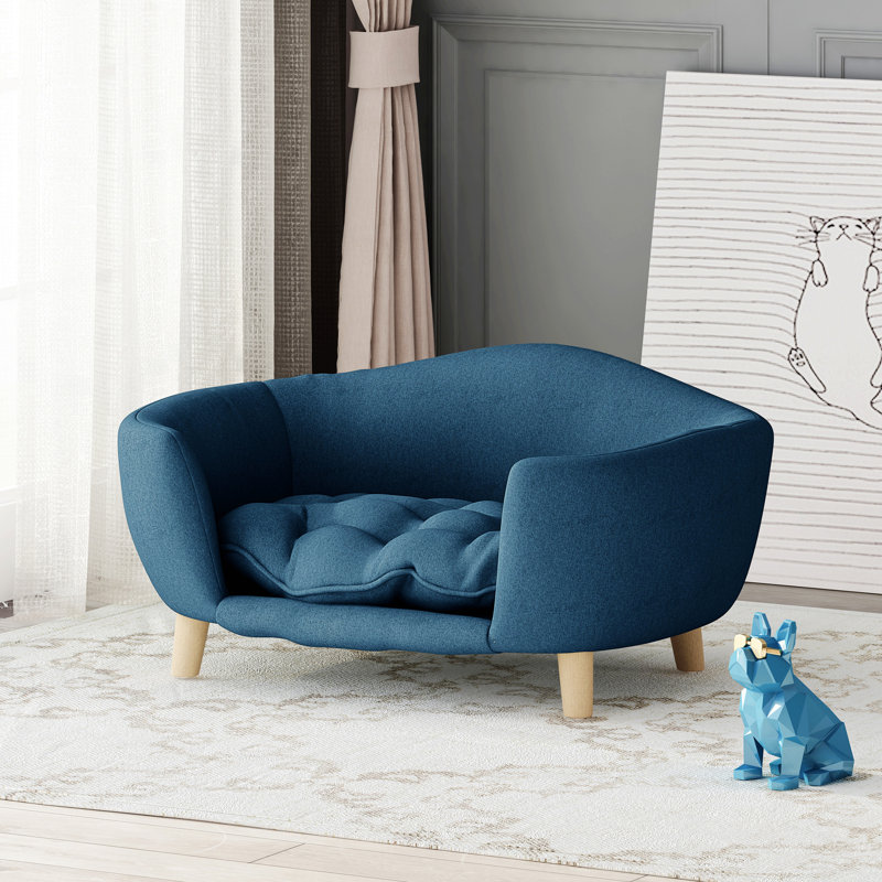 Lit luxueux pour animal de compagnie avec coussin moelleux - confort ultime pour les animaux de compagnie, Marine