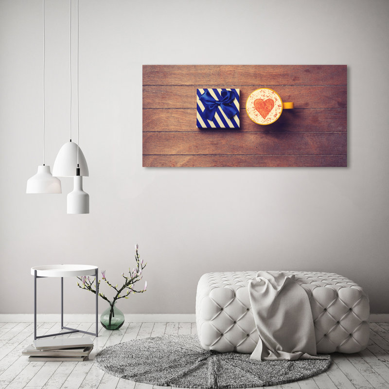 Coffee And A Gift - Wrapped Canvas Print