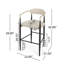 Ensemble de 2 tabourets de bar, tabourets de bar rembourrés à hauteur de comptoir avec dossier et pieds en fer pour îlot de cuisine, assise en tissu d'une capacité de poids de 260 lb-831221836