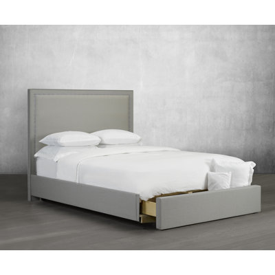 Lit plateforme tapissier avec rangement Strader