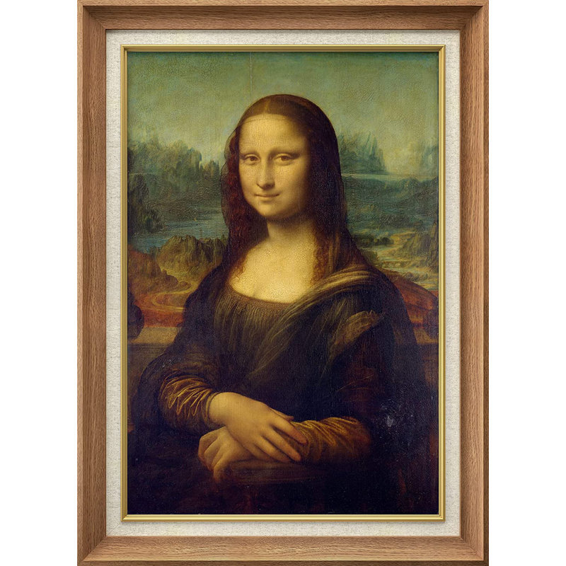 «The Mona Lisa» par Leonardo Da Vinci - Peinture sur toile à cadre unique, Naturel