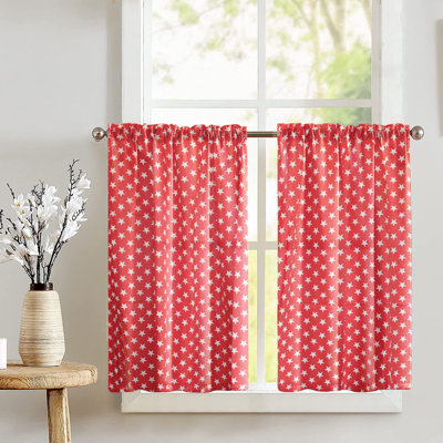 Stars Print Cafe Tier Curtains