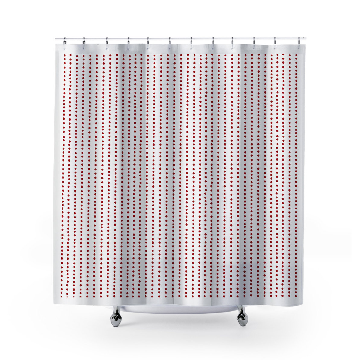 Thora Dots Mid-Century Shower Curtain, Red