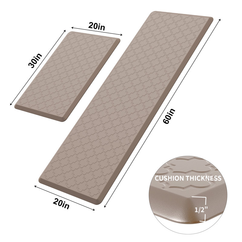 Tapis anti-fatigue, Brun, Tapis de couloir 17,3 po x 30 po + 17,3 po x 59 po