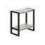 Table d'appoint, côté, bout, table de chevet, lampe, salon, chambre à coucher, stratifié gris, métal noir, industriel-21585606