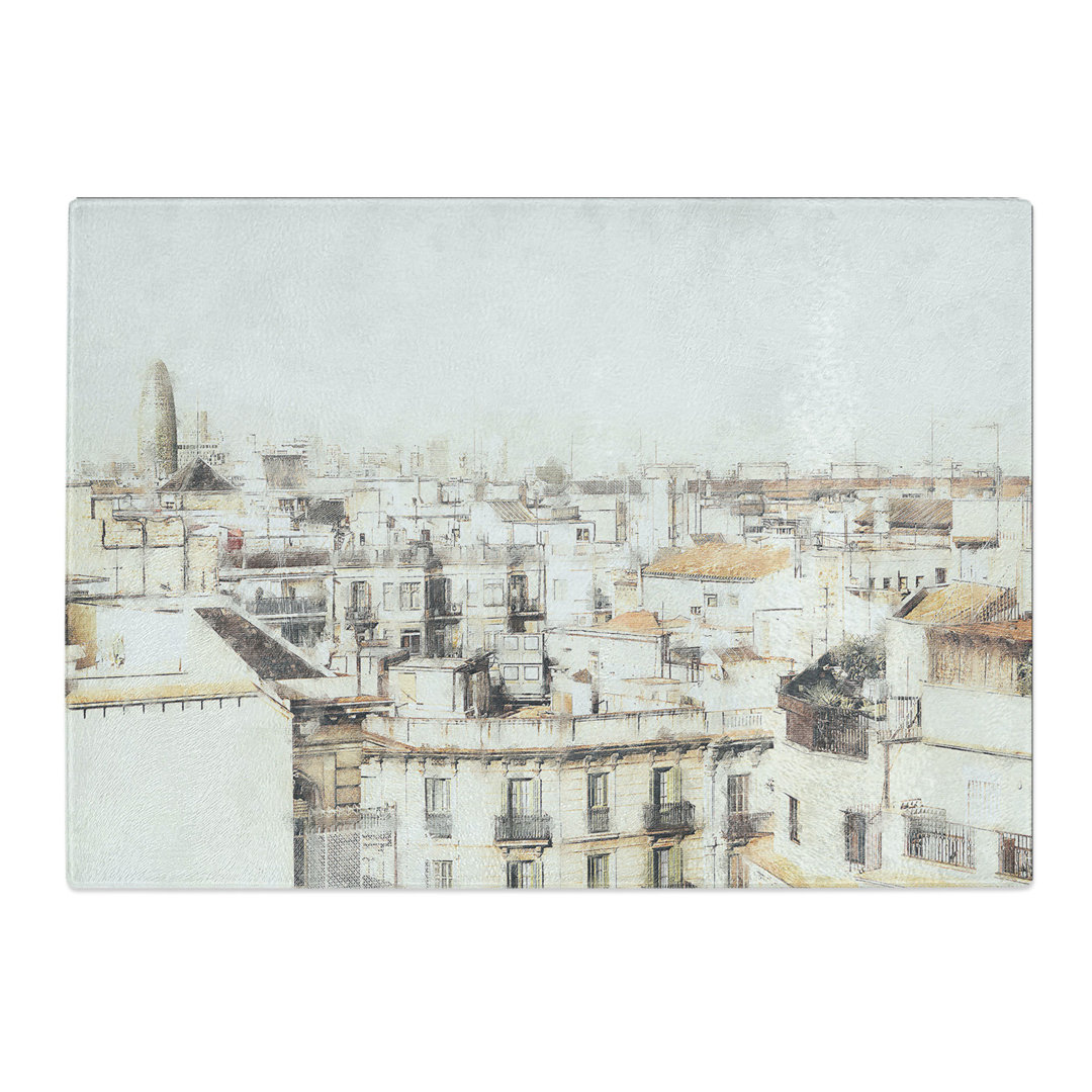 Tempered Glass Rooftops in Barcelona Spain Chopping Board