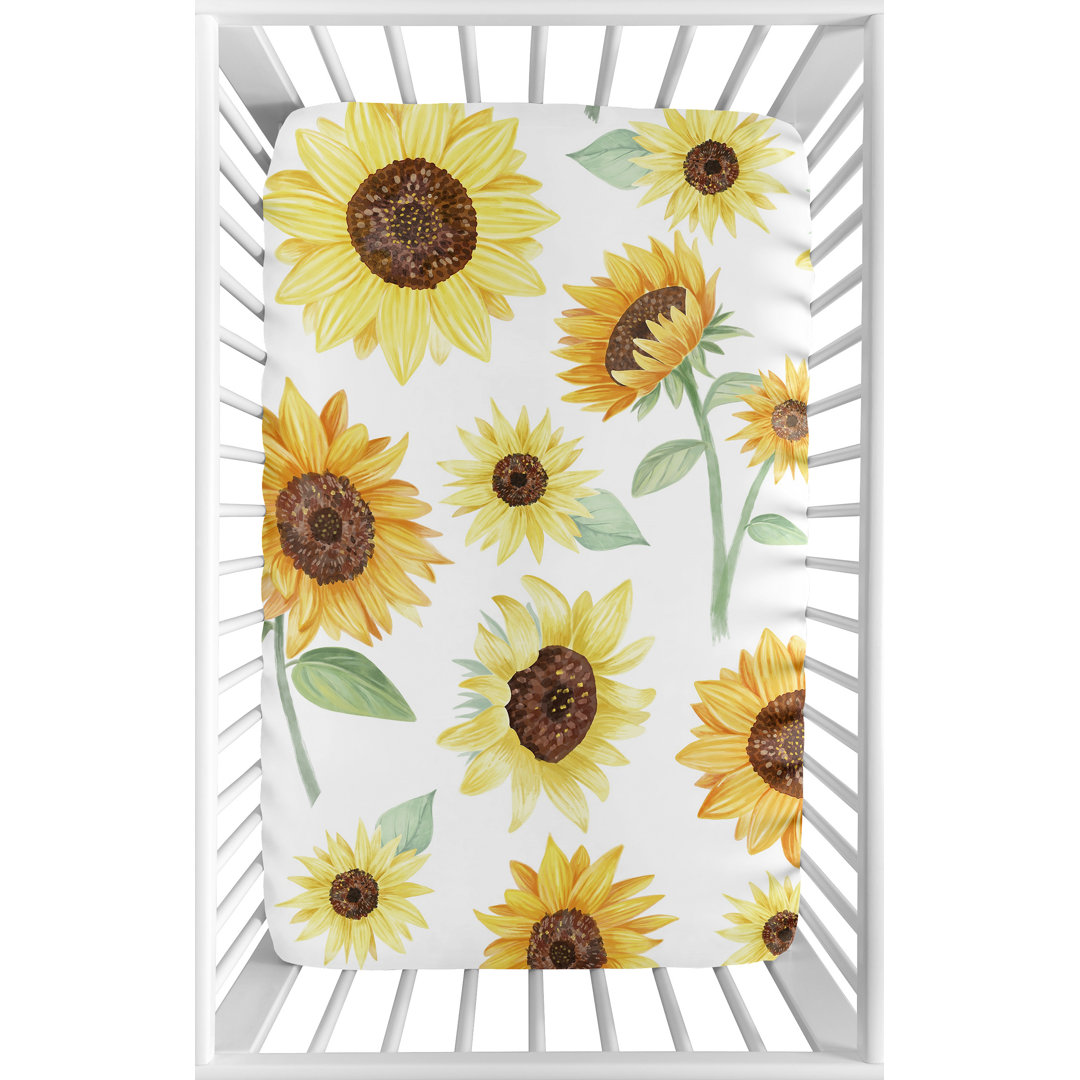 Sunflower Mini Fitted Crib Sheet Sweet Jojo Designs