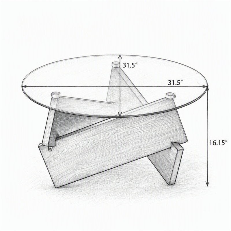 Table basse ronde moderne, Brun