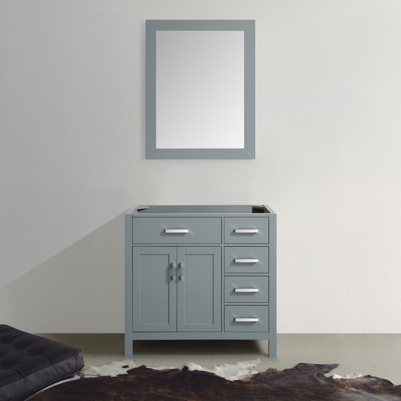 Base de meuble-lavabo simple 36 po Petrel, Gris