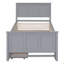 Lit plateforme simple avec lit gigogne et tiroirs, gris
