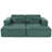 Corduroy Double Sofa Bed with 2 Pillows