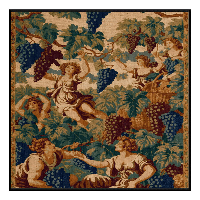 Tapis brun français lavable à la machine, Carré 7 pi