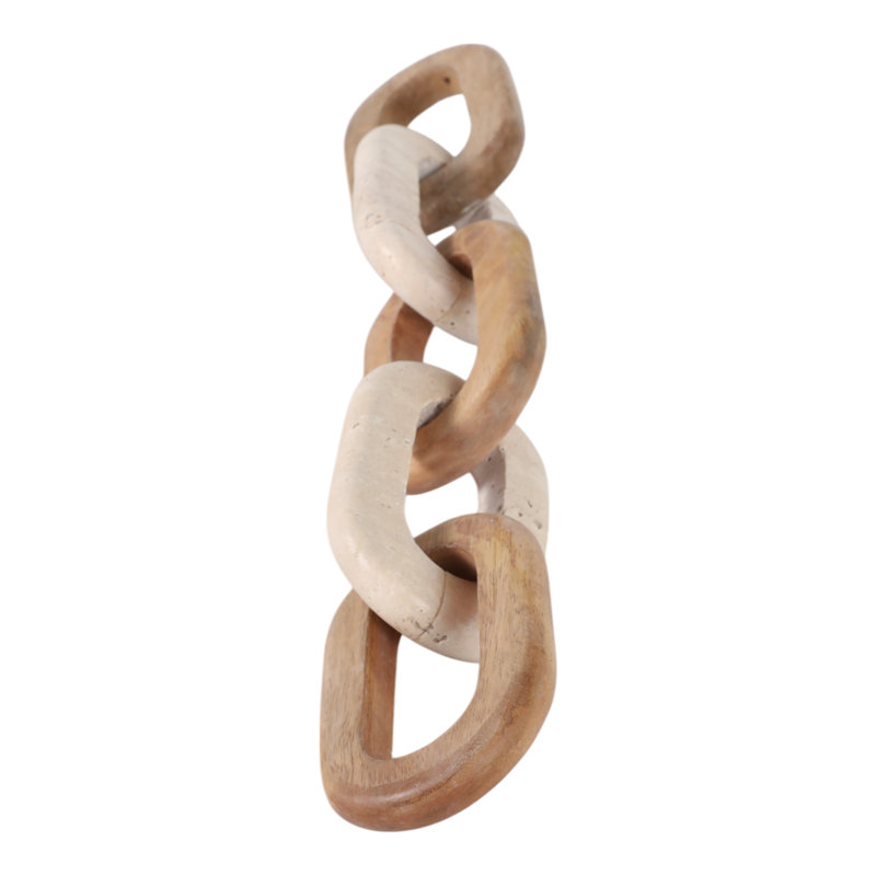Sagebrook Home 22X4 5-Link Marble Chain, Tan