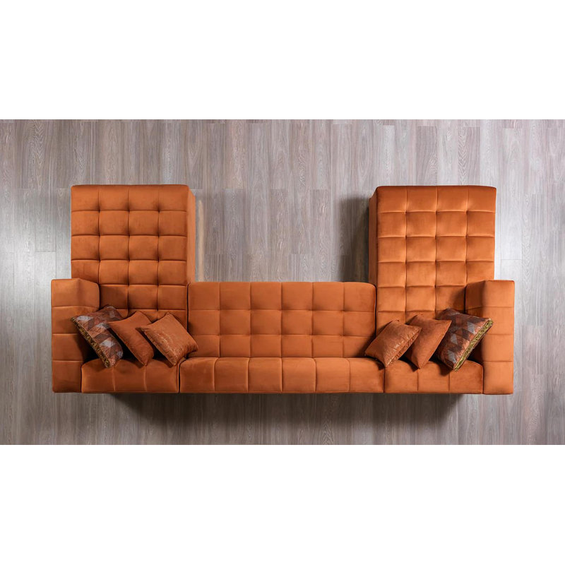 Amanda Orange Double Chaise Sectional