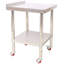 Table de préparation robuste en acier inoxydable avec dosseret et tablette réglable