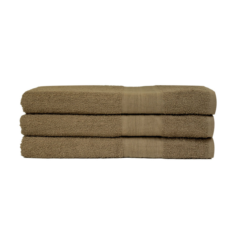 Ensemble de serviettes 3 pièces 100% coton, Taupe