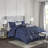 Elegant 7-piece Navy Bedding Sets, Polyester Tufted Design, Cal King Size