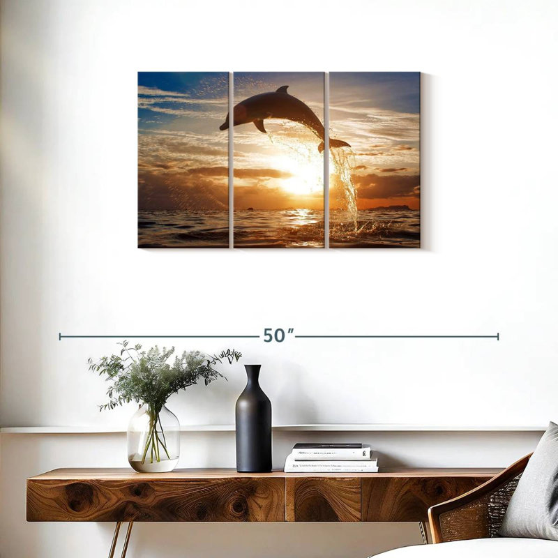 Brampt Dolphin Jump Silhouette, 20" H x 33" W