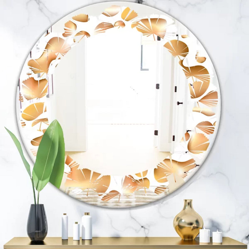 Miroir mural sans cadre Leaves, H 23,6 po x l 23,6 po