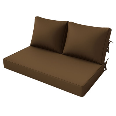 5" Loveseat Cushion Water Repellent & UV-Resistant Patio Furniture Cushions, Removable Outdoor Couch Cushions With Hidden Zipper & Adjustment Staps For Couch, Bench, And Swing