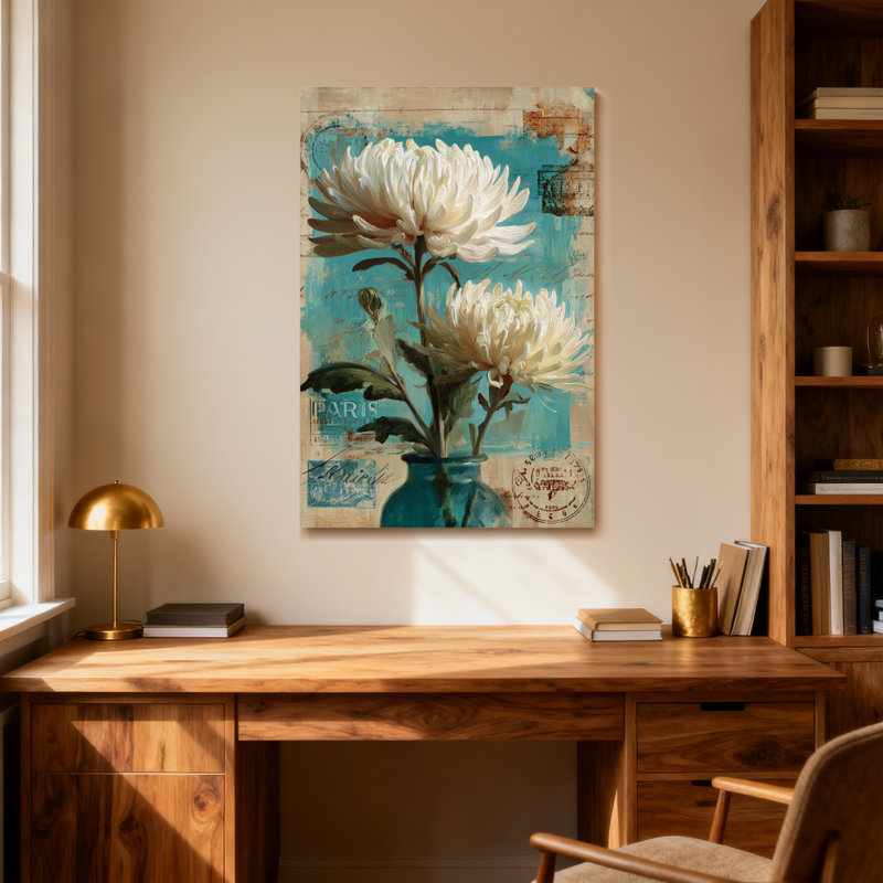 Plantes et fleurs, motif floral rétro de Paris