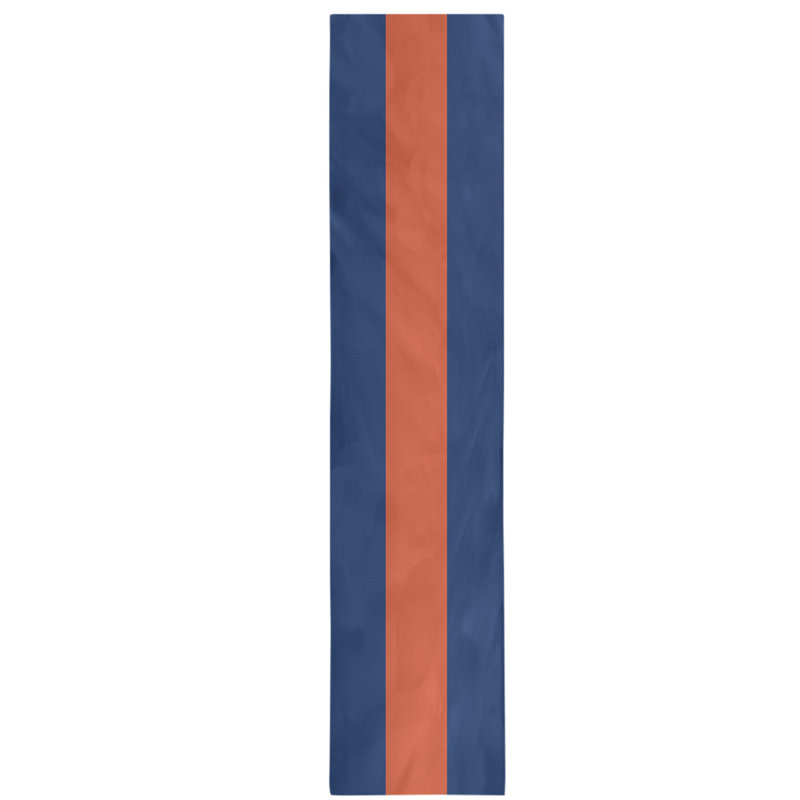 Edmonton Table Runner, Orange/Navy Blue/Orange, Cotton Blend, 72" x 16"