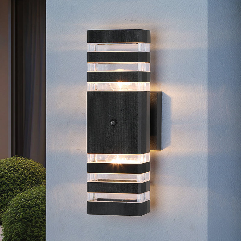 Aluminum Outdoor Wall Light Dusk To Dawn, 2 Lights