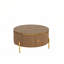 Table basse ronde moderne avec 2 grands tiroirs de rangement, table d'appoint spacieuse et élégante-703700349