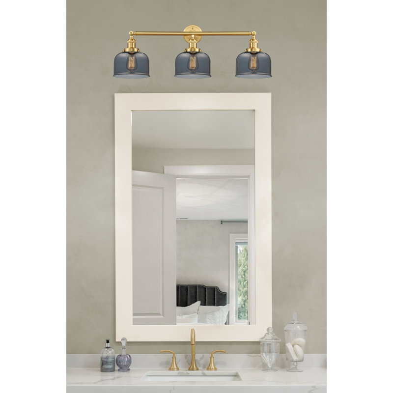 Placencia 3 - Light Dimmable Vanity Light, Plated Smoked, Satin Gold, 6 Watt Vinage LED Bulb